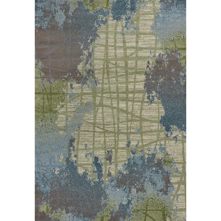 Palacedesigns Polypropylene Green & Blue Area Rug - 6 ft. 7 in. x 9 ft. 6 in. PA3682922